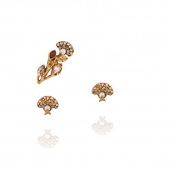 Brinco Camila Klein Pétalas de Buganvília Kit Ear Cuff Ouro Velho