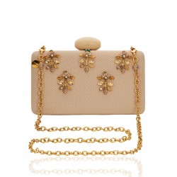 Bolsa Camila Klein Pétalas de Buganvília Clutch Ouro Velho