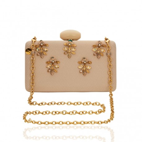 Bolsa Camila Klein Pétalas de Buganvília Clutch Ouro Velho
