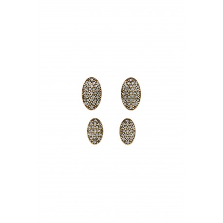 Brinco Hector Albertazzi Vela Mini Kit Strass Ouro Vintage