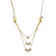 Colar Claudia Arbex Line Organic Pérolas Cristais Ouro Vintage