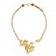 Colar Claudia Arbex Line Organic Curto Pérola Ouro Vintage