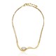 Colar Claudia Arbex Line Organic Cristal Ouro Vintage