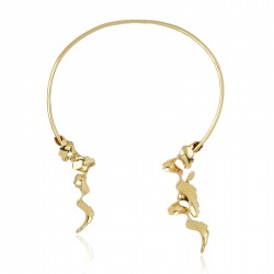 Colar Claudia Arbex Line Organic Gargantilha Ouro Vintage