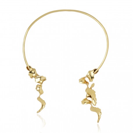 Colar Claudia Arbex Line Organic Gargantilha Ouro Vintage