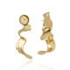 Brinco Claudia Arbex Line Organic Sobrepor Ouro Vintage