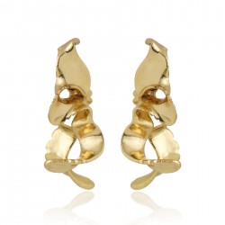 Brinco Claudia Arbex Line Organic Sobrepor Ouro Vintage