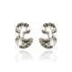 Brinco Claudia Arbex Line Organic Cristais Prata Vintage