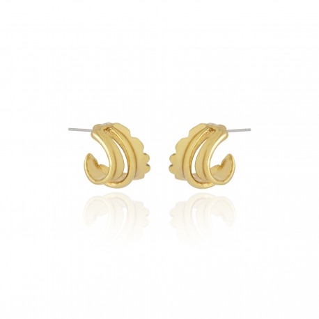 Brinco Claudia Arbex Line Organic Argola Ouro Vintage