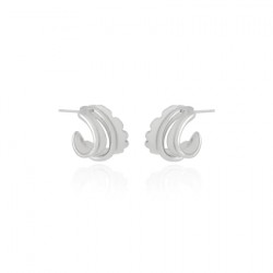 Brinco Claudia Arbex Line Organic Argola Prata Vintage