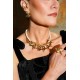 Colar Claudia Arbex Line Organic Conceito Pérolas Ouro Vintage