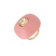 Anel Nádia Gimenes Pigmento Cristal Pop Pink Dourado