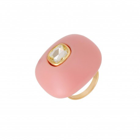 Anel Nádia Gimenes Pigmento Cristal Pop Pink Dourado