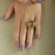 Anel Estela Geromini Isla Design Cristais Ouro