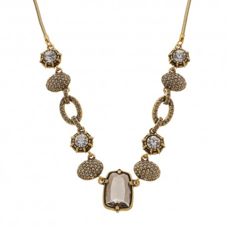 Colar Estela Geromini Meraki Design Cristais Ouro
