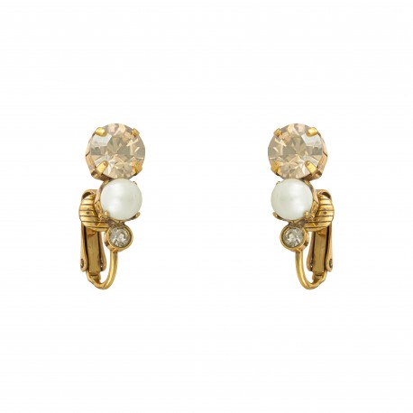 Brinco Korpusnu Duo Piercing Pressão Dourado