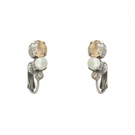 Brinco Korpusnu Duo Piercing Pressão Prata