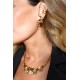 Colar Claudia Arbex Line Organic Cristais Ouro Vintage
