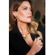 Brinco Claudia Arbex Line Organic Sobrepor Ouro Vintage