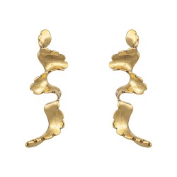 Brinco Claudia Arbex Line Organic Longo Ouro Vintage