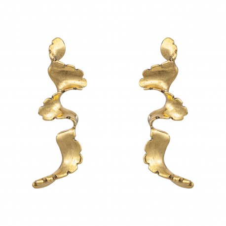 Brinco Claudia Arbex Line Organic Longo Ouro Vintage