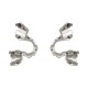 Brinco Claudia Arbex Line Organic Cristais Prata Vintage