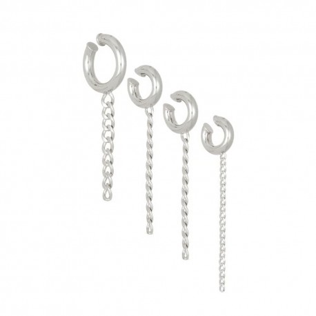 Brinco Nádia Gimenes Peão Kit Piercing Fio Prata