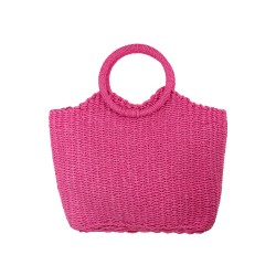 Bolsa Maria Chic Acessórios Bag Palha Rosa