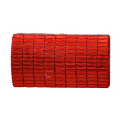 Bolsa Maria Chic Acessórios Clutch Retangular Cristais Vermelho