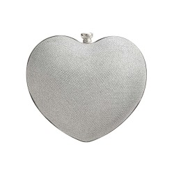Bolsa Maria Chic Acessórios Clutch Coração Prata