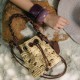 Bolsa Isla Bucket Crochê Monograma Rafia Creme Pinhão
