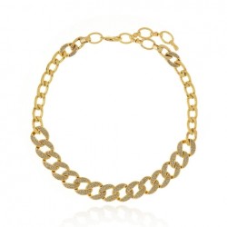 Colar Claudia Arbex Rock Lovers Elos Ouro Vintage