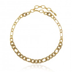 Colar Claudia Arbex Rock Lovers Elos Ouro Vintage