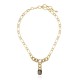 Colar Claudia Arbex Rock Lovers Cristais Ouro Vintage