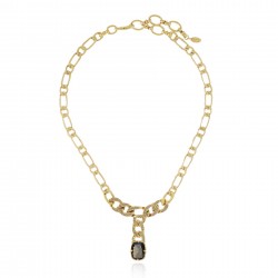 Colar Claudia Arbex Rock Lovers Cristais Ouro Vintage