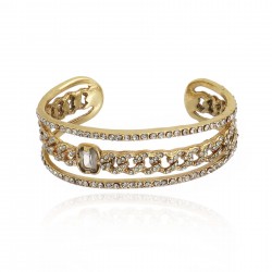 Pulseira Claudia Arbex Rock Lovers Bracelete Ouro Vintage