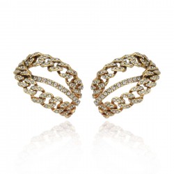 Brinco Claudia Arbex Rock Lovers Cristais Ouro Vintage
