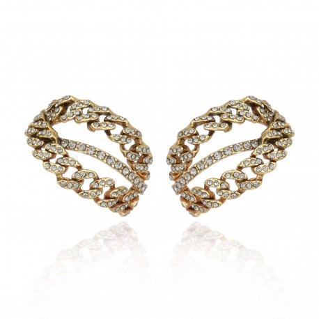 Brinco Claudia Arbex Rock Lovers Cristais Ouro Vintage