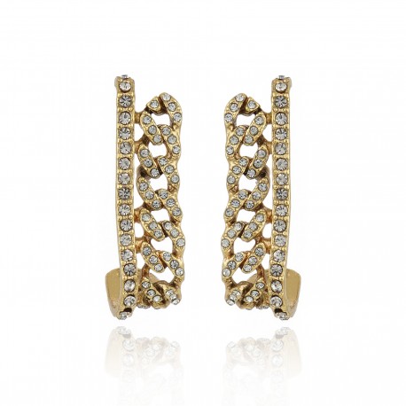 Brinco Claudia Arbex Rock Lovers Cristais Ouro Vintage
