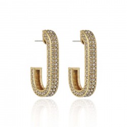 Brinco Claudia Arbex Rock Lovers Cristais Ouro Vintage