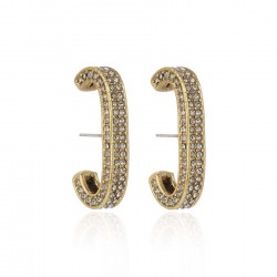 Brinco Claudia Arbex Rock Lovers Cristais Ouro Vintage