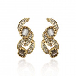 Brinco Claudia Arbex Rock Lovers Cristais Ouro Vintage