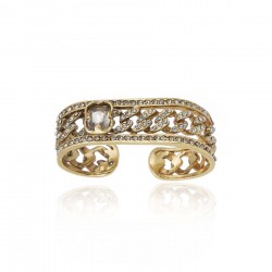 Anel Claudia Arbex Rock Lovers Duplo Ouro Vintage