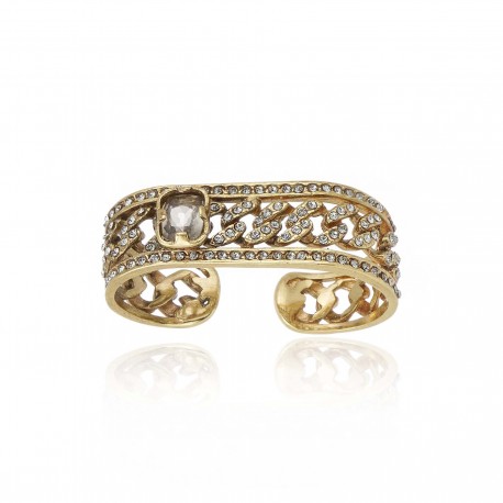 Anel Claudia Arbex Rock Lovers Duplo Ouro Vintage