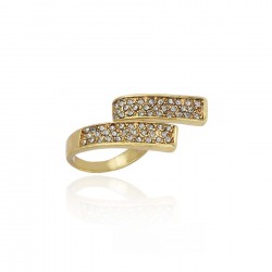Anel Claudia Arbex Rock Lovers Cristais Ouro Vintage
