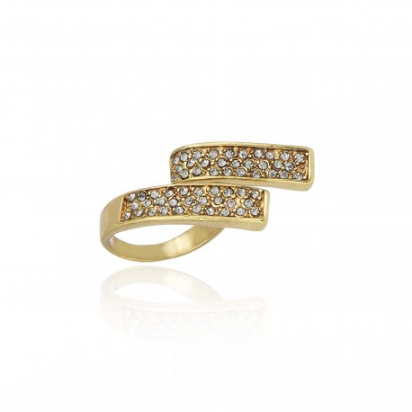 Anel Claudia Arbex Rock Lovers Cristais Ouro Vintage