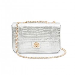 Bolsa Isla Anne Jumbo Couro Natural Prata
