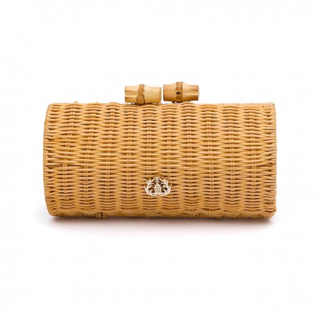 Bolsa Isla Cluth Baguete Rattan Natural