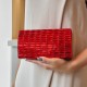 Bolsa Maria Chic Acessórios Clutch Retangular Cristais Vermelho