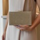 Bolsa Maria Chic Acessórios Clutch Cris Cristais Dourada